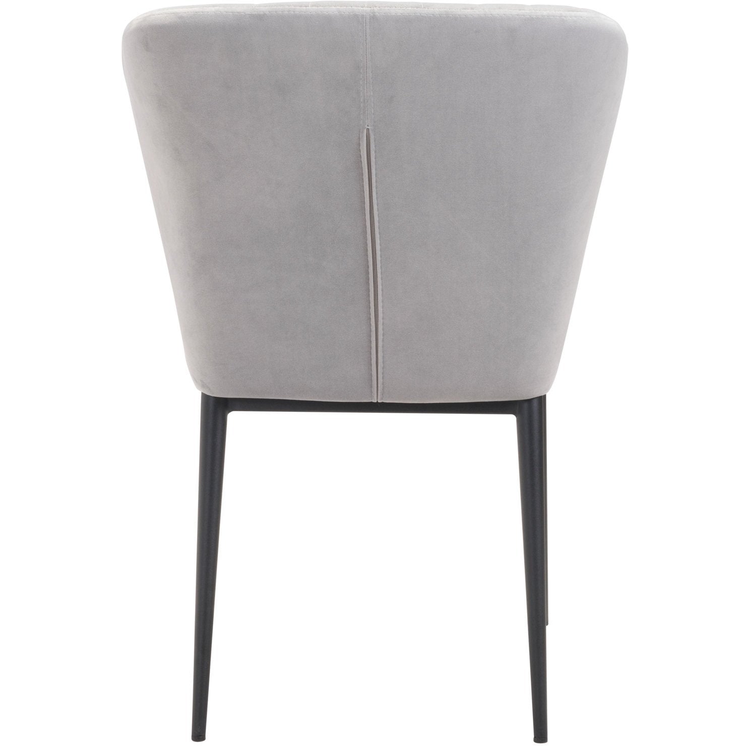 Gray Velvet Romo Dining Chair With Black Stainless Steel Legs | Set Of 2