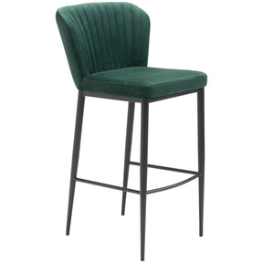 Zuo Modern Tolivere Bar Chair Green Velvet | Set Of 2 - 101104 Zuo Modern-Bar Chairs-Minimal And Modern Canada - 1