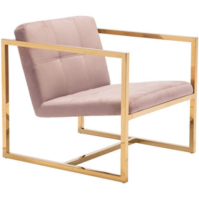 Zuo Modern Alt Arm Chair Pink Velvet - 101109 Zuo Modern-Arm Chairs-Minimal And Modern Canada - 1