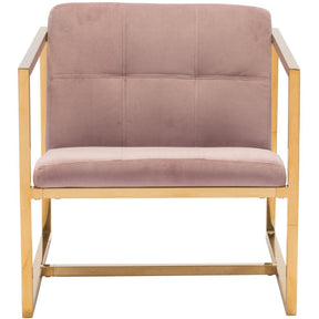 Vibrant Armchair In Pink Velvet & Gold