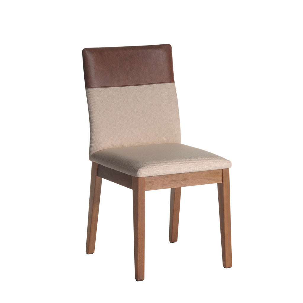Manhattan Comfort Duke Dining Chair with Synthetic Leather in Dark Beige and Brown Manhattan Comfort-Dining Chair- - 1
