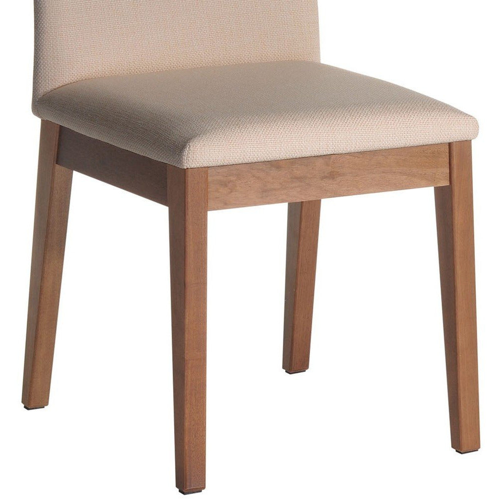 Manhattan Comfort Duke Dining Chair with Synthetic Leather in Dark Beige and Brown