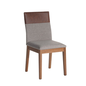 Manhattan Comfort Duke Dining Chair with Synthetic Leather in Grey and BrownManhattan Comfort-Dining Chair- - 1