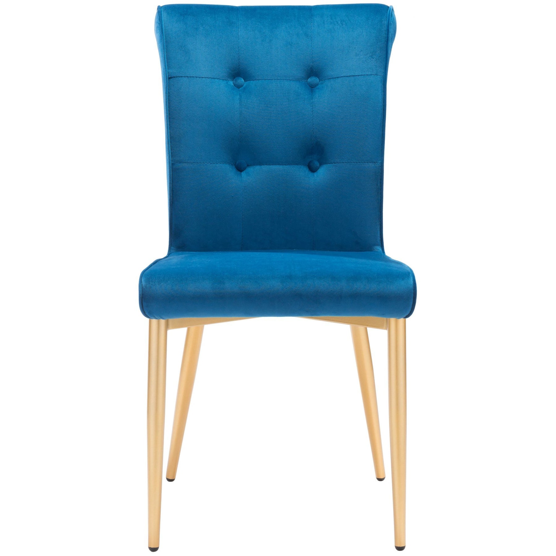 Blue Velvet Cara Dining Chair With Steel Gold Legs | Set Of 2