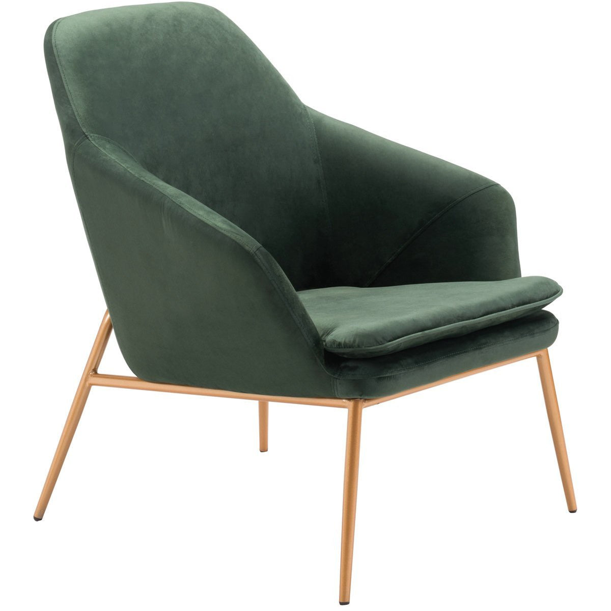 Zuo Modern Debonair Arm Chair Green Velvet  - 101149 Zuo Modern-Arm Chairs-Minimal And Modern Canada - 1