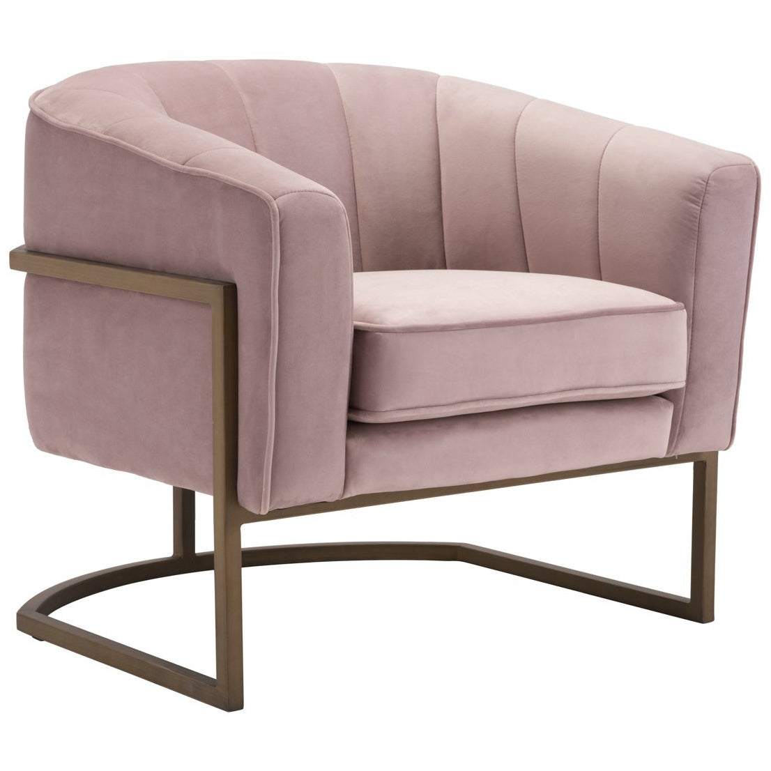 Zuo Modern Lyric Occasional Chair Pink Velvet  - 101151 Zuo Modern-Occasional Chairs-Minimal And Modern Canada - 1