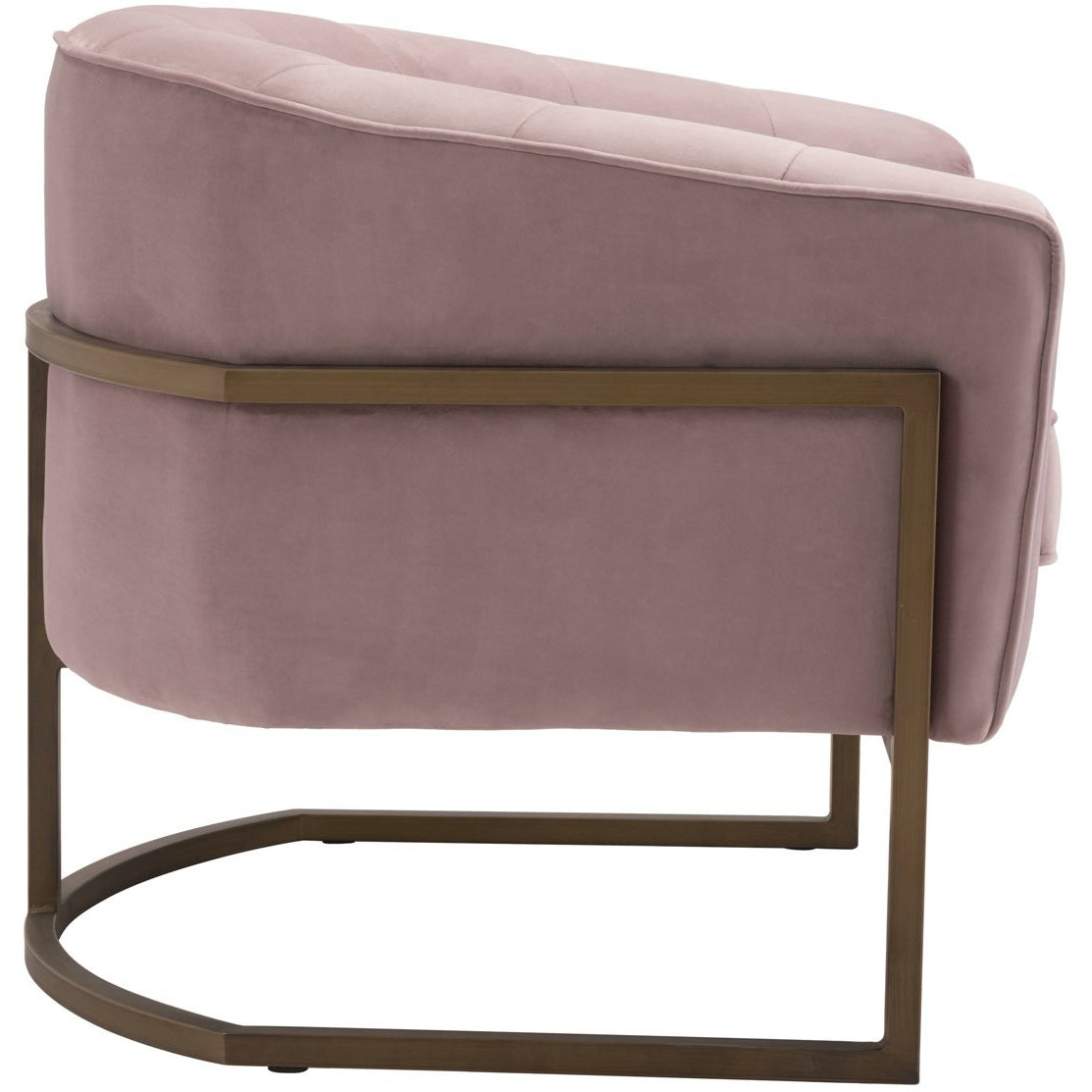 Zen Pink Velvet & Metal Arm Chair