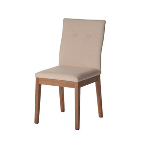 Manhattan Comfort Leroy Dining Chair with Stitched Buttons in Dark Beige