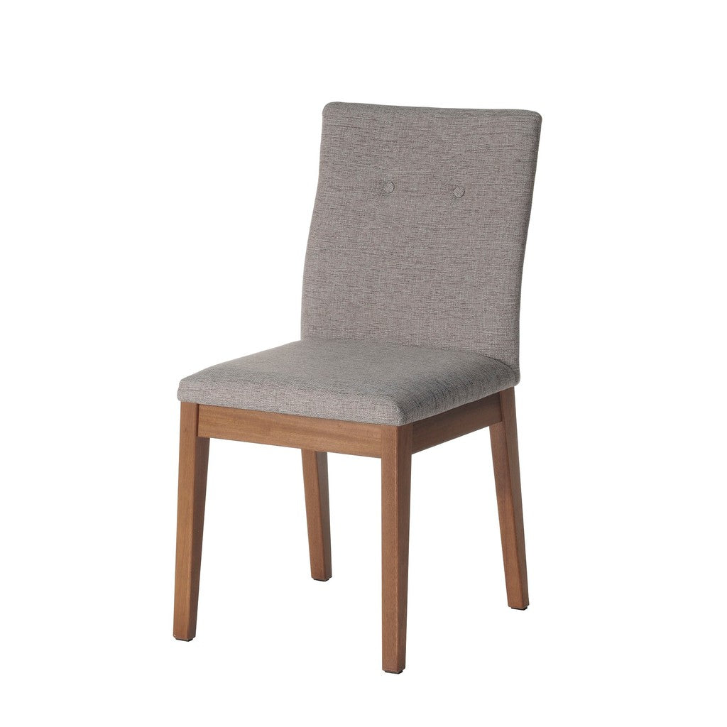 Manhattan Comfort Leroy Dining Chair with Stitched Buttons in Grey Manhattan Comfort-Dining Chair- - 1
