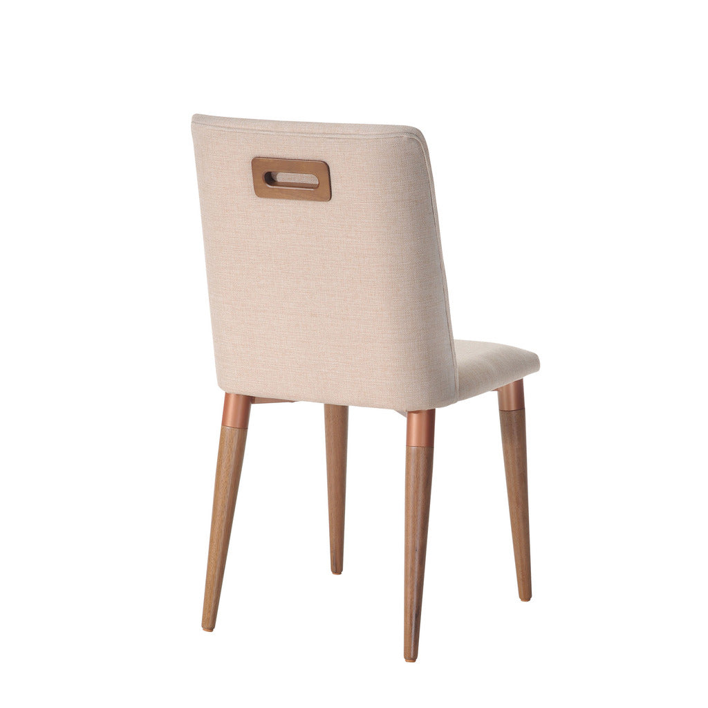 Manhattan Comfort Tampa Dining Chair with Back Handle Design in Dark Beige