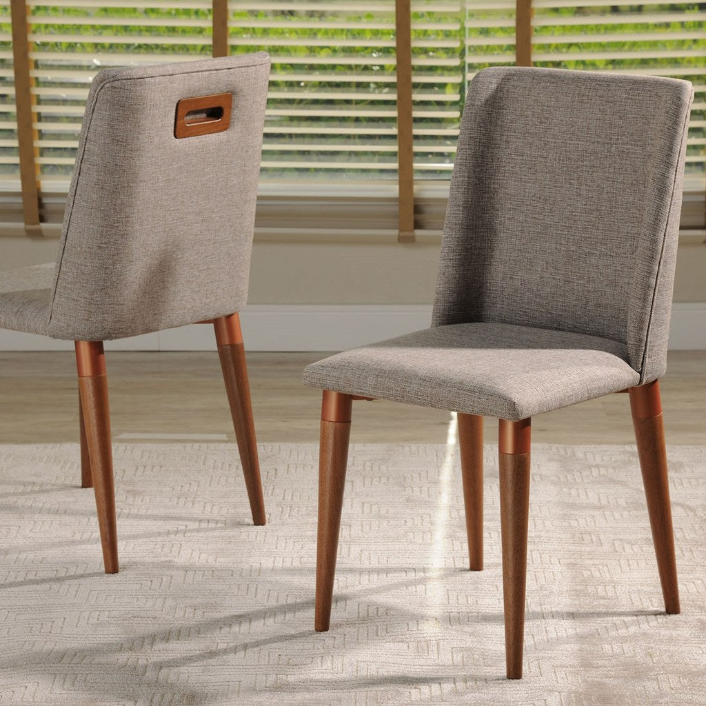 Manhattan Comfort Tampa Dining Chair with Back Handle Design  in Grey