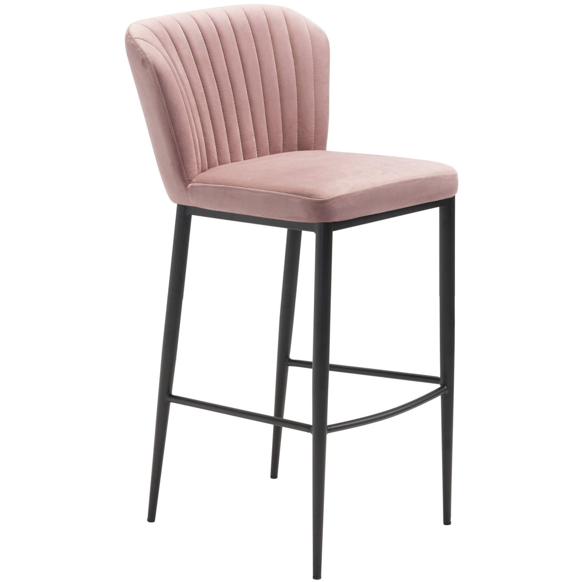 Zuo Modern Tolivere Bar Chair Pink Velvet | Set Of 2 - 101175 Zuo Modern-Bar Chairs-Minimal And Modern Canada - 1