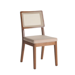 Manhattan Comfort Pell Dining Chair in Dark Beige and Maple Cream