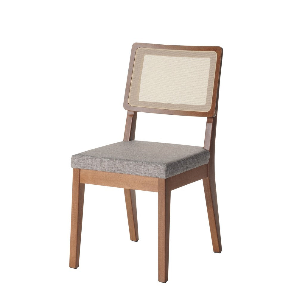 Manhattan Comfort Pell Dining Chair in Grey and Maple Cream Manhattan Comfort-Dining Chair- - 1