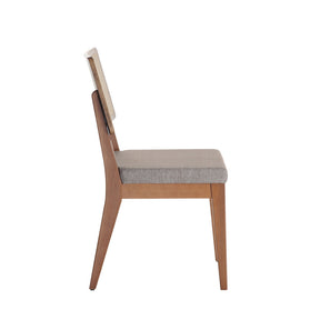 Manhattan Comfort Pell Dining Chair in Grey and Maple Cream