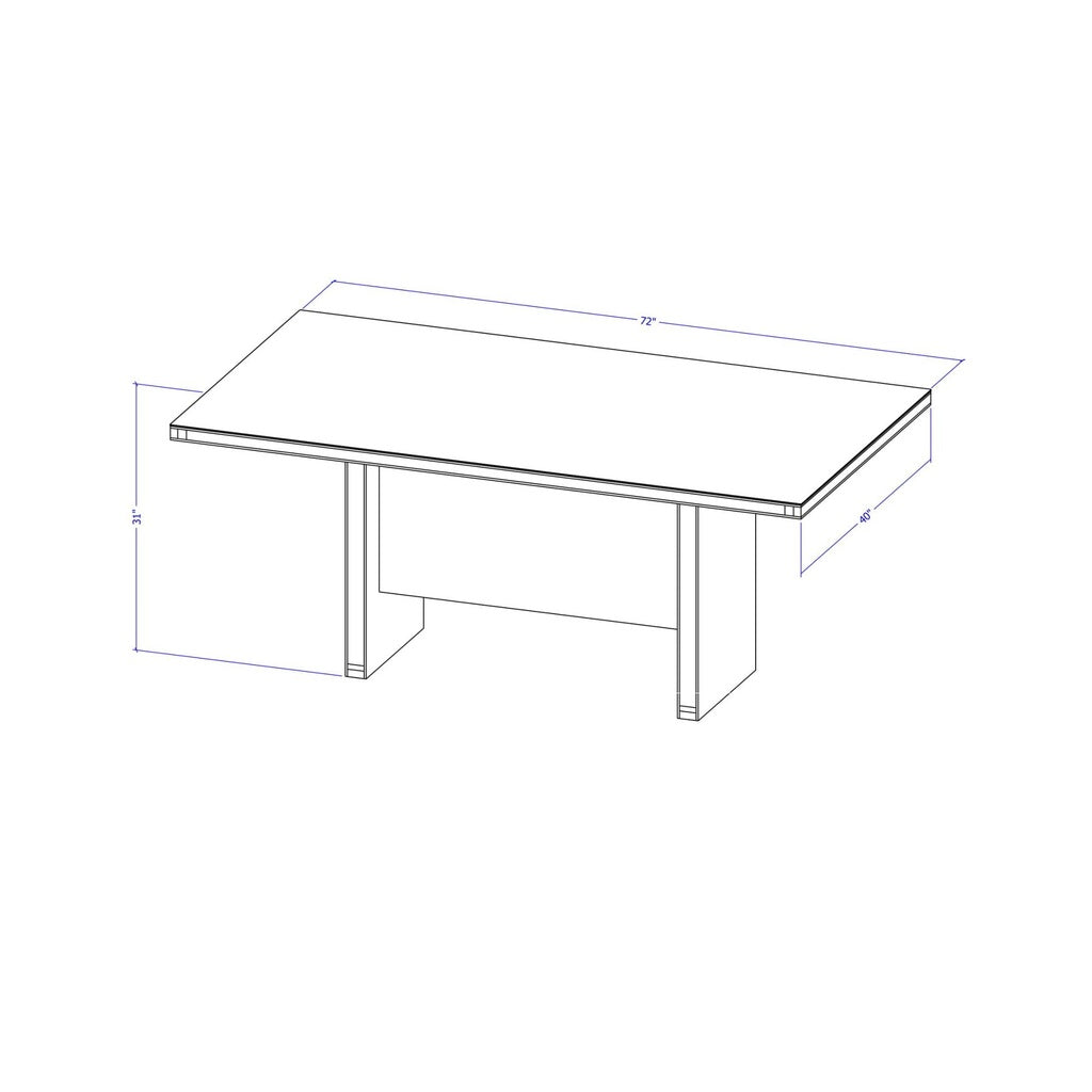 Manhattan Comfort  Dover 72.04" Modern Rectangle Dining Table with Glass Top in  Off White