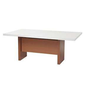Manhattan Comfort  Dover 82.67" Modern Rectangle Dining Table with Glass Top in  White Gloss
