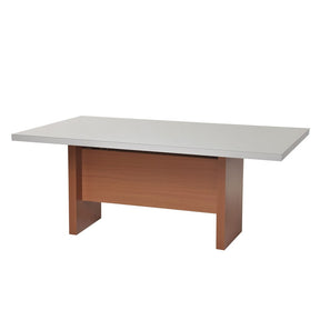 Manhattan Comfort  Dover 82.67" Modern Rectangle Dining Table with Glass Top in  Off White