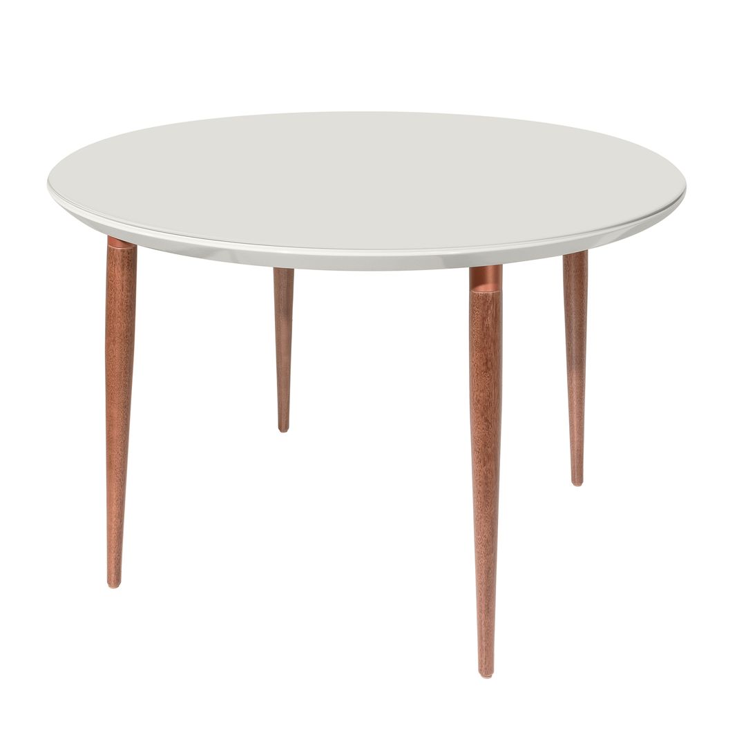 Manhattan Comfort Utopia 45.28 Modern Round Dining Table with Space for 4 in Off White