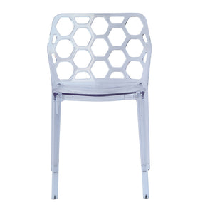 Finemod Imports Modern Honeycomb Dining Chair FMI10174-clear-Minimal & Modern