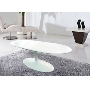 Finemod Imports Modern Squaval Fiberglass Coffee Table FMI10176-white-Minimal & Modern