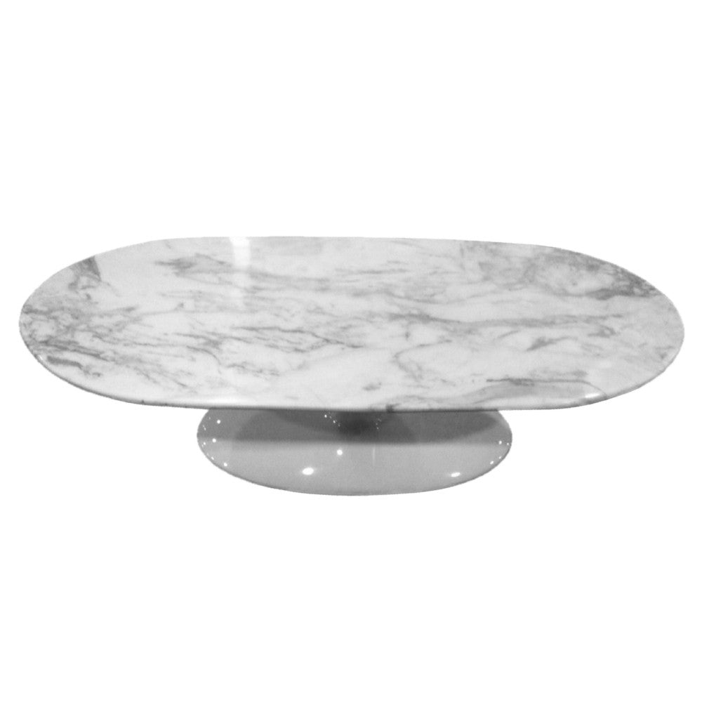 Finemod Imports Modern Squaval Marble Coffee Table FMI10177-white-Minimal & Modern