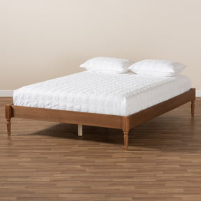 Baxton Studio Colette French Bohemian Ash Walnut Finished Wood King Size Platform Bed Frame