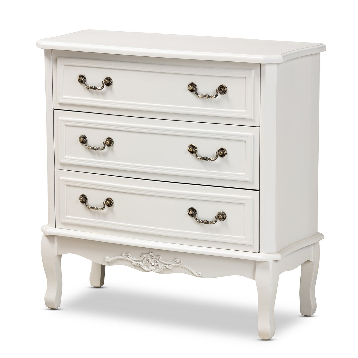 Baxton Studio Gabrielle Traditional French Country Provincial White-Finished 3-Drawer Wood Dresser Baxton Studio-Dresser-Minimal And Modern - 1