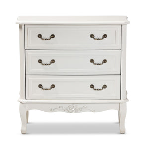 Baxton Studio Gabrielle Traditional French Country Provincial White-Finished 3-Drawer Wood Dresser