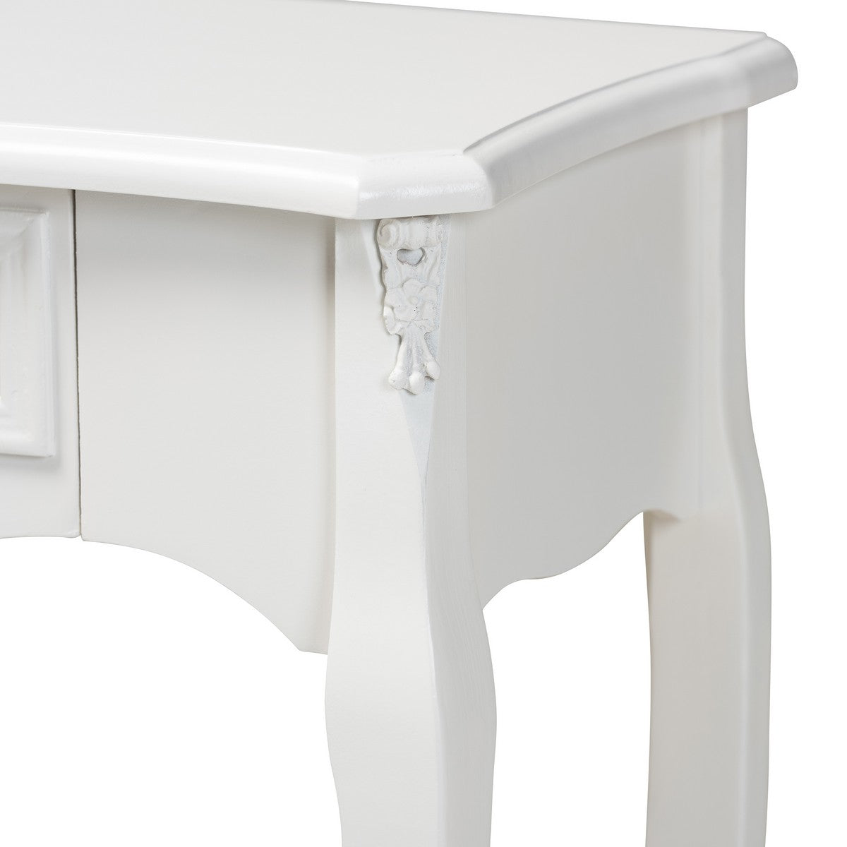 Baxton Studio Gabrielle Traditional French Country Provincial White-Finished 1-Drawer Wood Console Table