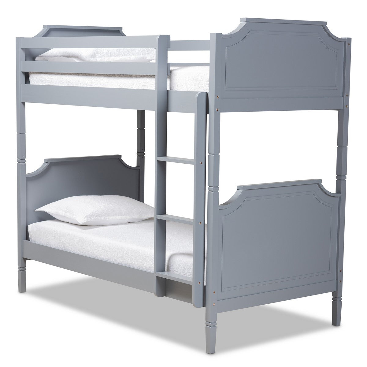 Baxton Studio Mariana Traditional Transitional Grey Finished Wood Twin Size Bunk Bed Baxton Studio-Bunk Beds-Minimal And Modern - 1