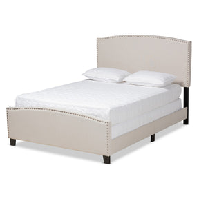 Baxton Studio Morgan Modern Transitional Beige Fabric Upholstered King Size Panel Bed Baxton Studio-beds-Minimal And Modern - 1