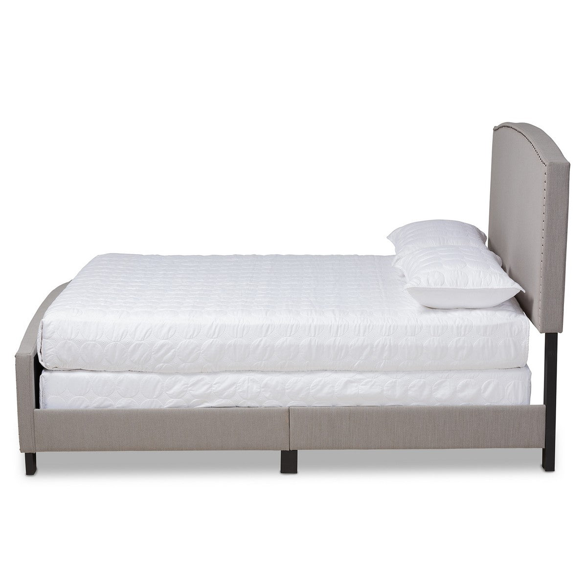 Baxton Studio Morgan Modern Transitional Grey Fabric Upholstered King Size Panel Bed
