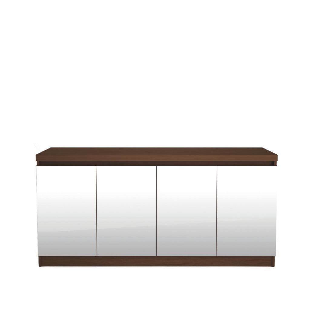 Manhattan Comfort Viennese 62.99 in. 6- Shelf Buffet Cabinet with Mirrors in Nut BrownManhattan Comfort-Sideboard- - 1