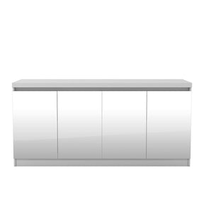 Manhattan Comfort Viennese 62.99 in. 6- Shelf Buffet Cabinet with Mirrors in White GlossManhattan Comfort-Sideboard- - 1