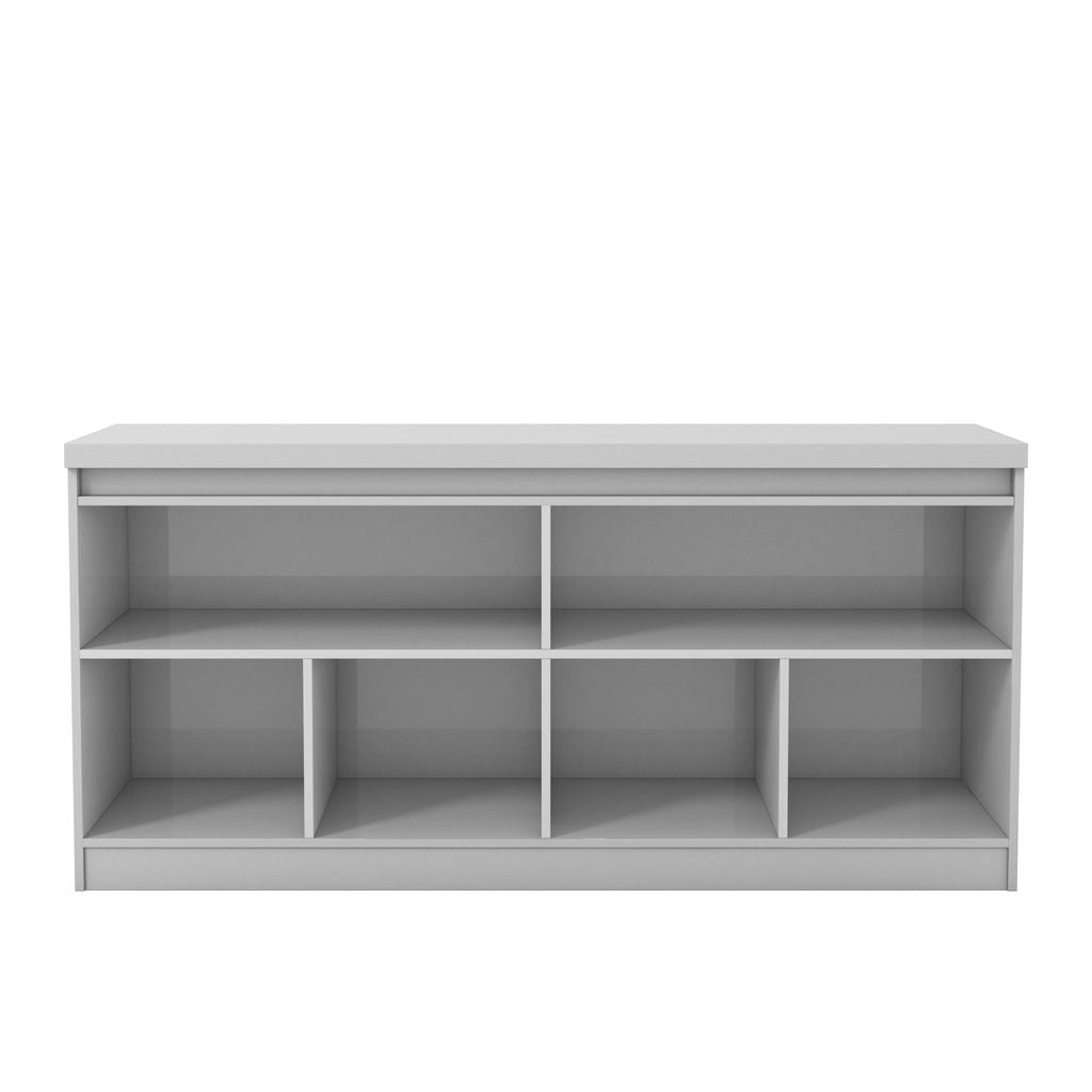 Manhattan Comfort Viennese 62.99 in. 6- Shelf Buffet Cabinet with Mirrors in White Gloss