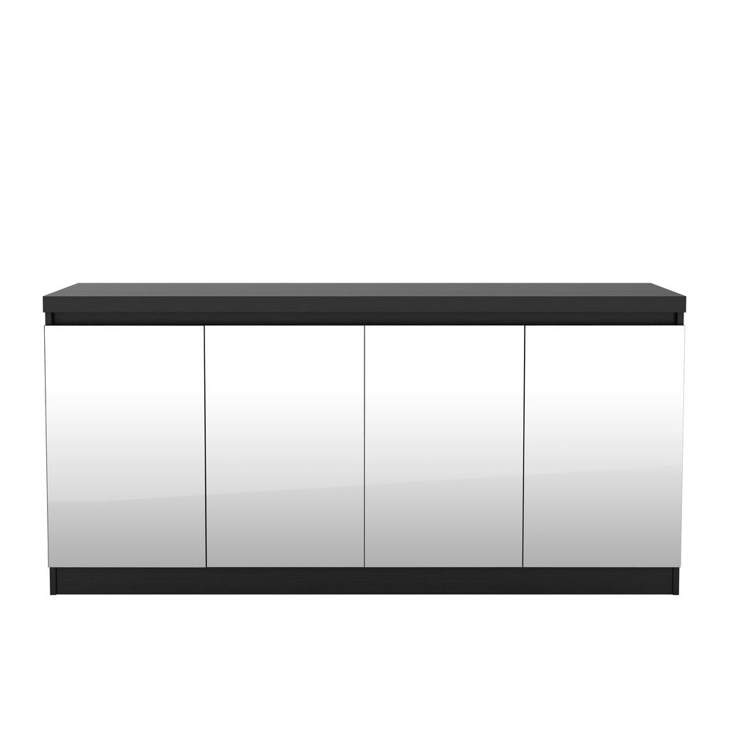 Manhattan Comfort Viennese 62.99 in. 6- Shelf Buffet Cabinet with Mirrors in Black MatteManhattan Comfort-Sideboard- - 1