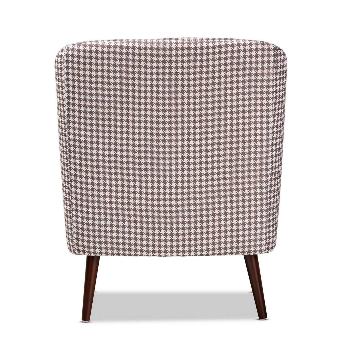 Baxton Studio Gia Modern and Contemporary Brown and White Houndstooth Accent Chair