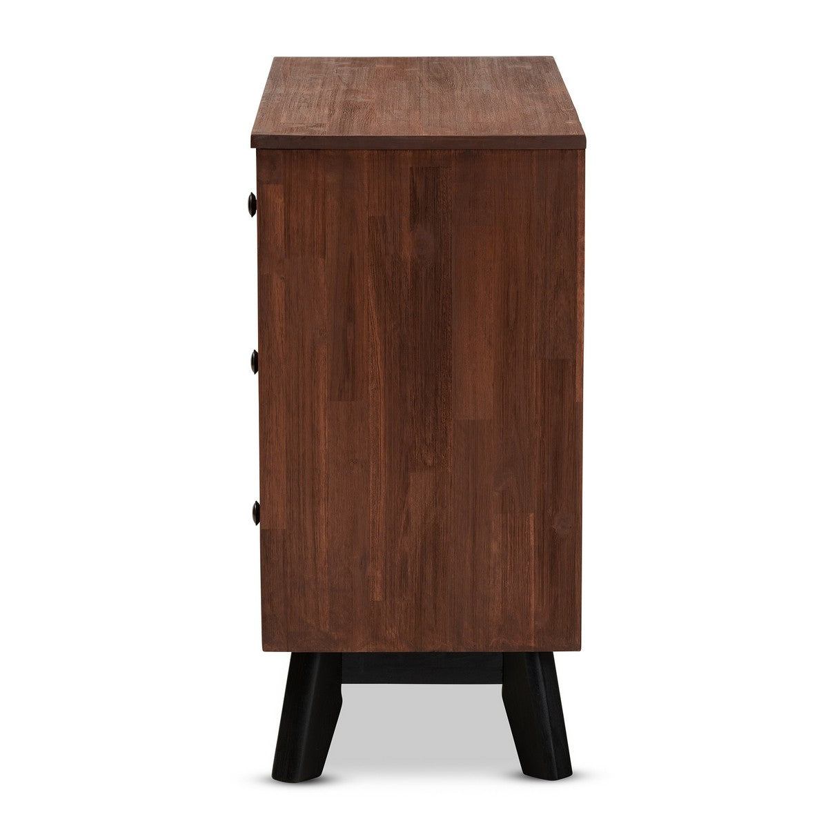 Baxton Studio Calla Modern and Contemporary Brown and Black Oak Finished 4-Drawer Wood Dresser