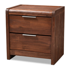 Baxton Studio Torres Modern and Contemporary Brown Oak Finished 2-Drawer Wood Nightstand Baxton Studio-nightstands-Minimal And Modern - 1