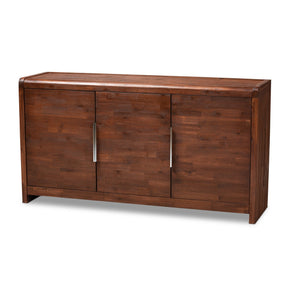 Baxton Studio Torres Modern and Contemporary Brown Oak Finished 3-Door Wood Sideboard Buffet Baxton Studio-Sideboard-Minimal And Modern - 1
