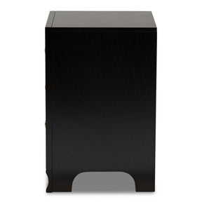 Baxton Studio Gordon Classic and Traditional Black Finished 3-Drawer Wood Nightstand