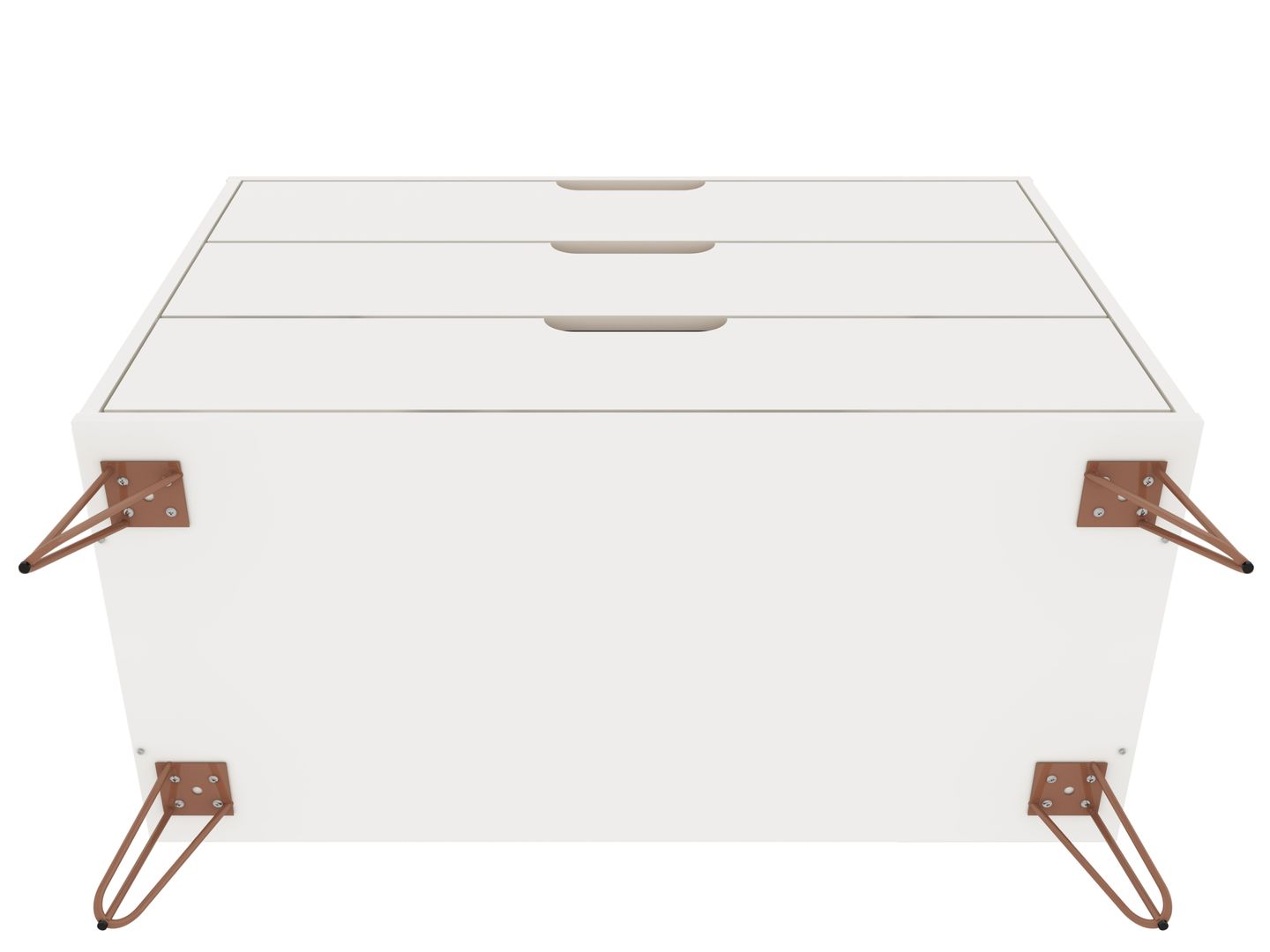 Manhattan Comfort Rockefeller Mic Century- Modern Dresser and Nightstand with Drawers- Set of 2 in White
