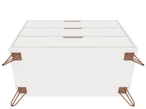 Manhattan Comfort Rockefeller Mic Century- Modern Dresser and Nightstand with Drawers- Set of 2 in White