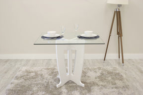 Manhattan Comfort Jane 39.32 in Sleek Tempered Glass Table Top in White Gloss-Minimal & Modern