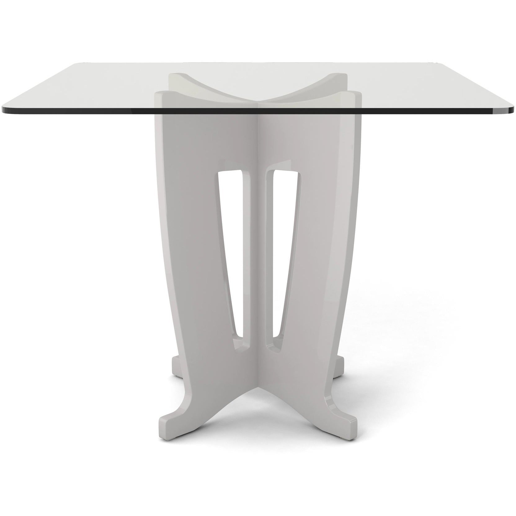 Manhattan Comfort Jane 39.32 in Sleek Tempered Glass Table Top in Off-White-Minimal & Modern