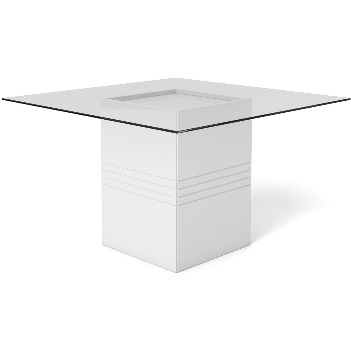 Manhattan Comfort Perry 1.8 - 55.12 in Sleek Tempered Glass Table Top in White Gloss-Minimal & Modern