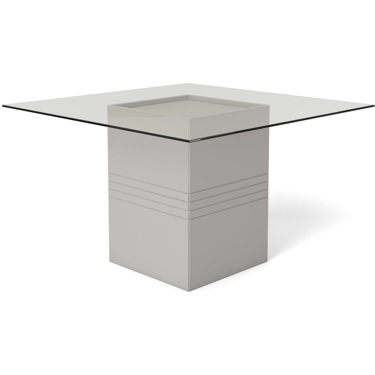 Manhattan Comfort Perry 1.8 - 55.12 in Sleek Tempered Glass Table Top in Off-White-Minimal & Modern