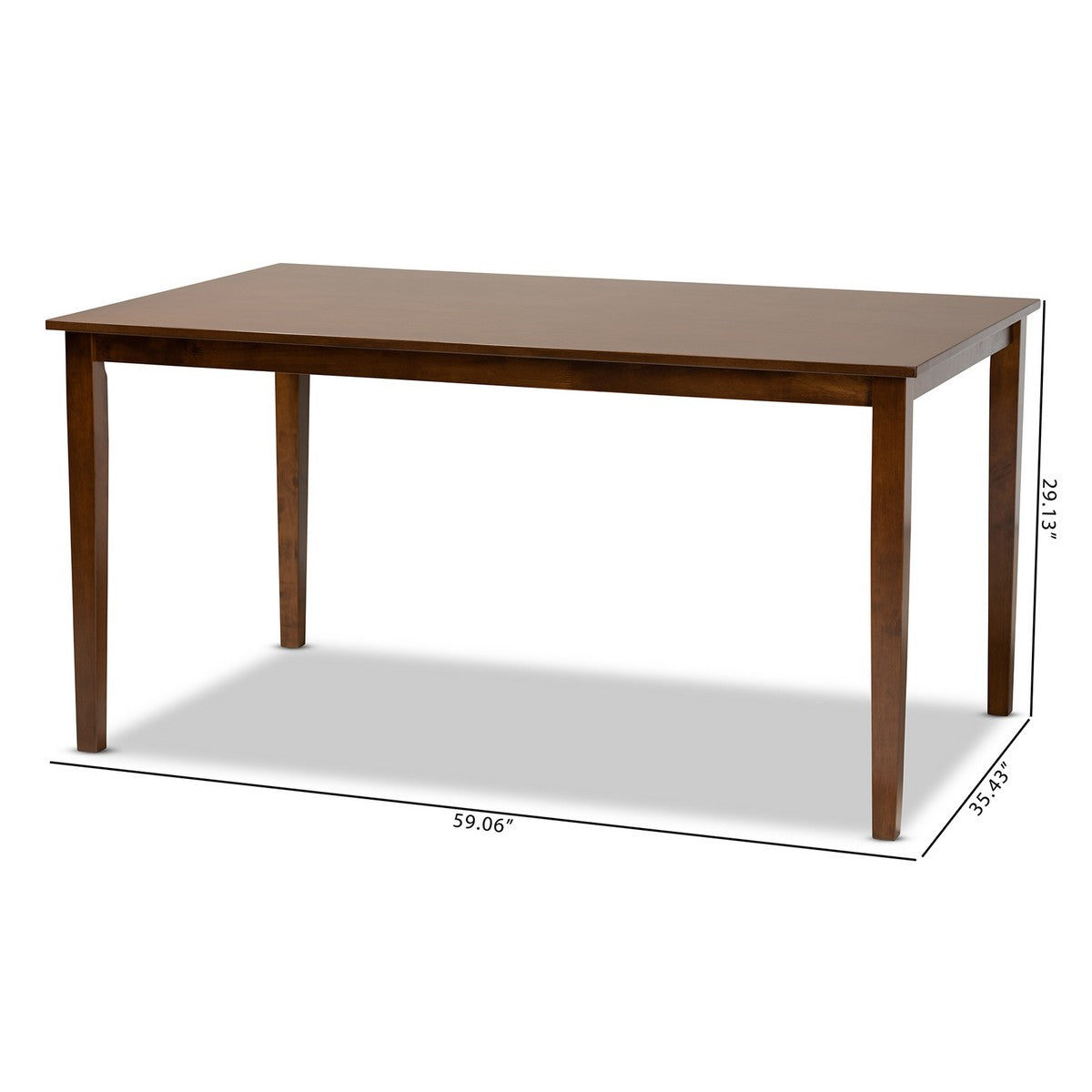 Baxton Studio Eveline Modern and Contemporary Walnut Brown Finished Rectangular Wood Dining Table