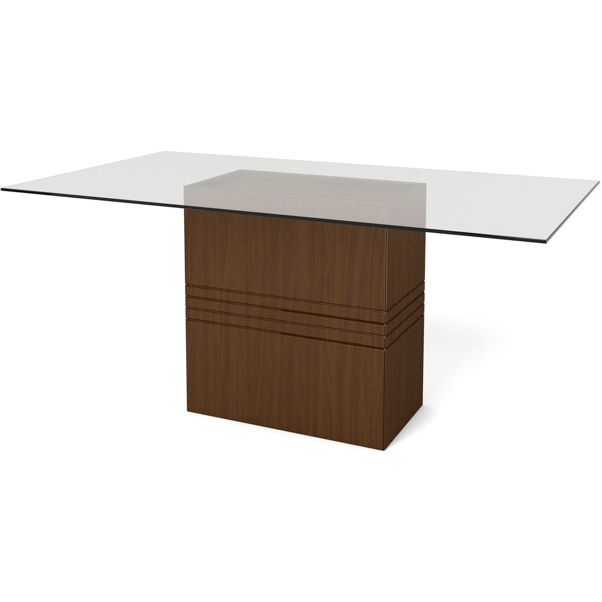 Manhattan Comfort Perry 1.6 - 70.87 in Sleek Tempered Glass Table Top in Nut Brown-Minimal & Modern